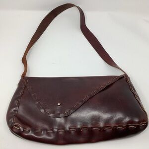 Dean Brown Leather Asymmetrical Shoulder Bag